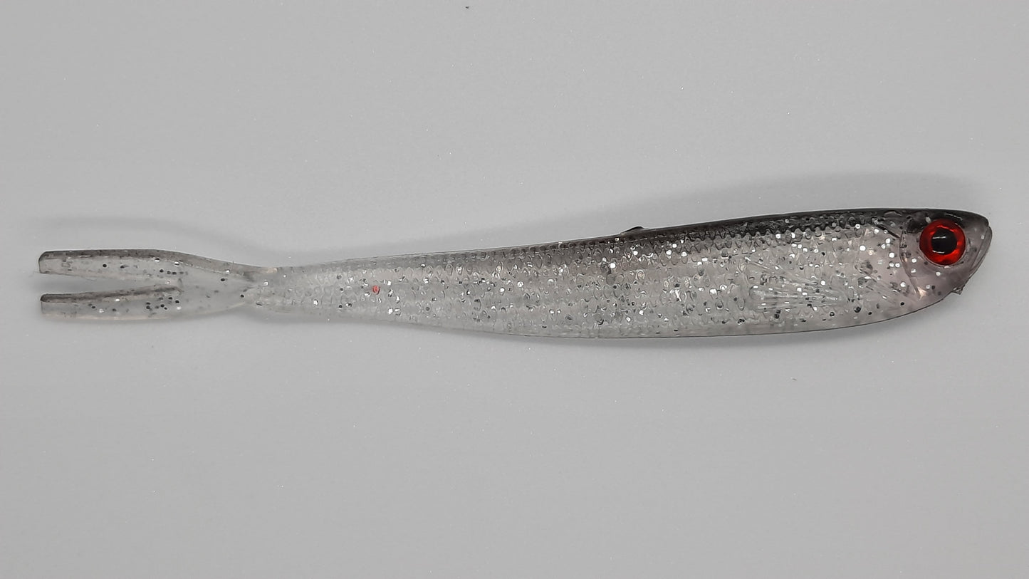 3.9" SILVER SHADOW MINNOW SOFT PLASTIC - 10 PACK