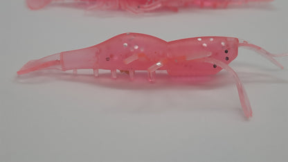 3.1" PINK LIGHTNING SHRIMP STINGER SOFT PLASTIC - 5 PACK