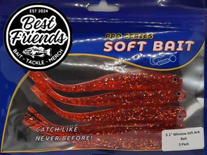 5.1" CRIMSON FLASH SWIMMER JERK BAIT - 5 PACK